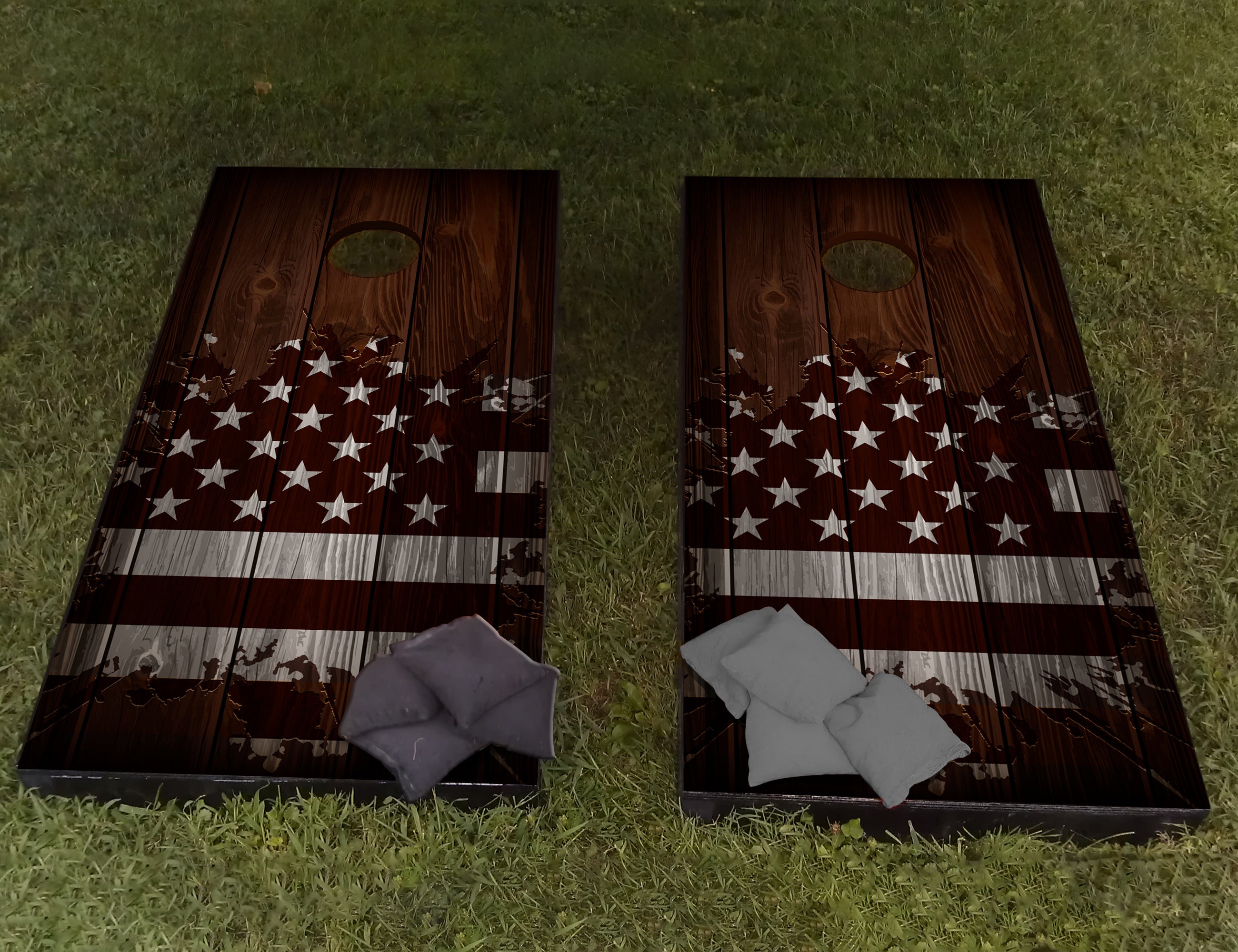 Cornhole Set - USA Flag Wood - 120x60cm